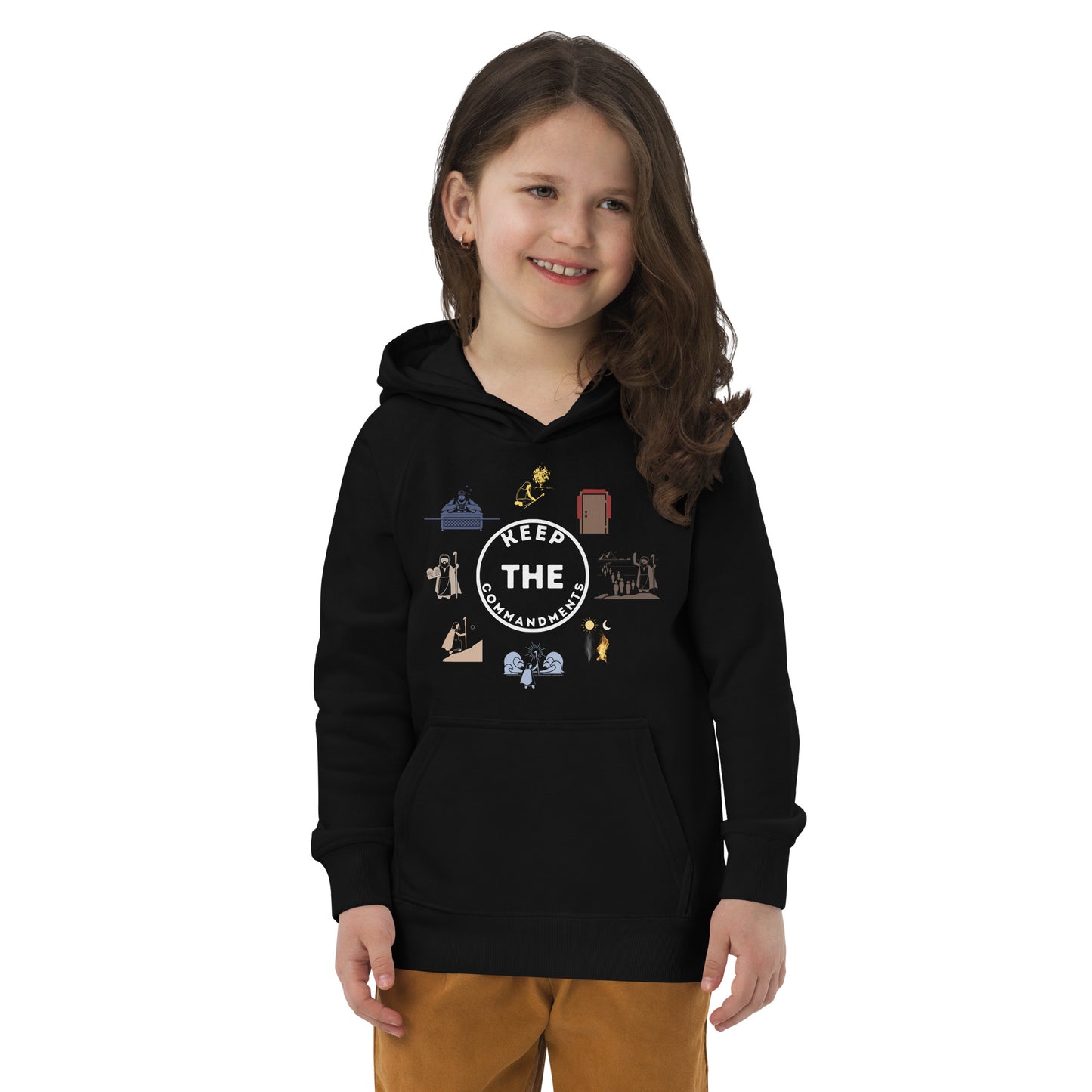 Keep The Commandments | Unisex Kids Eco Hoodie | *Organic | White Print