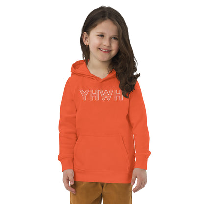 YHWH Names and Titles | Unisex Kids Eco Hoodie | *Organic | White Print