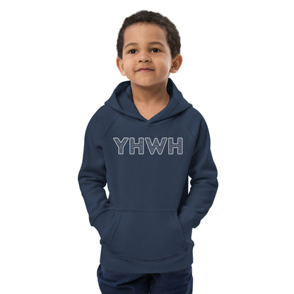 YHWH Names and Titles | Unisex Kids Eco Hoodie | *Organic | White Print