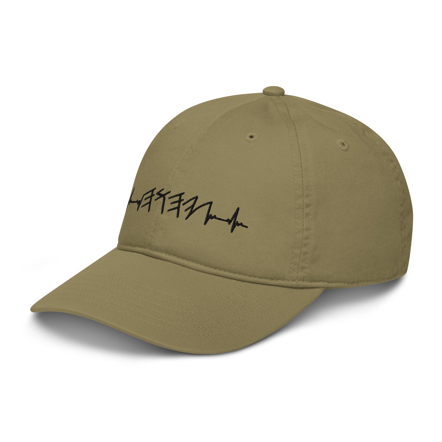 Rhythm of the Heart Embroidered Organic Cotton YHWH Hat | Black Embroidery