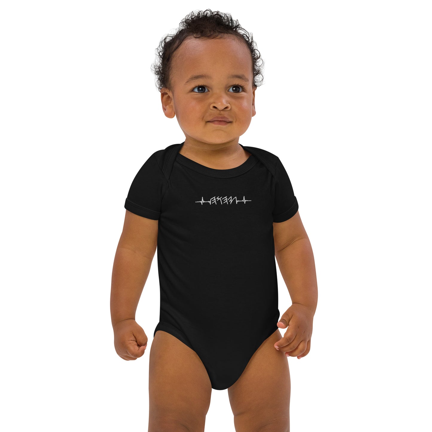 Rhythm of the Heart YHWH | Organic Cotton Onesie | White Embroidery