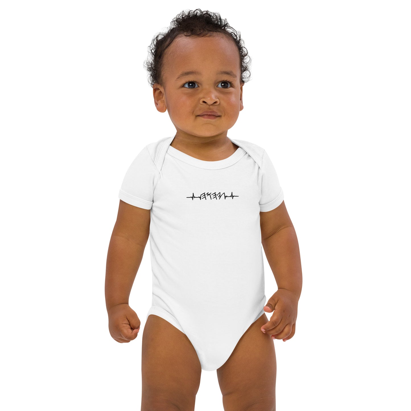 Rhythm of the Heart YHWH | Organic Cotton Onesie | Black Embroidery