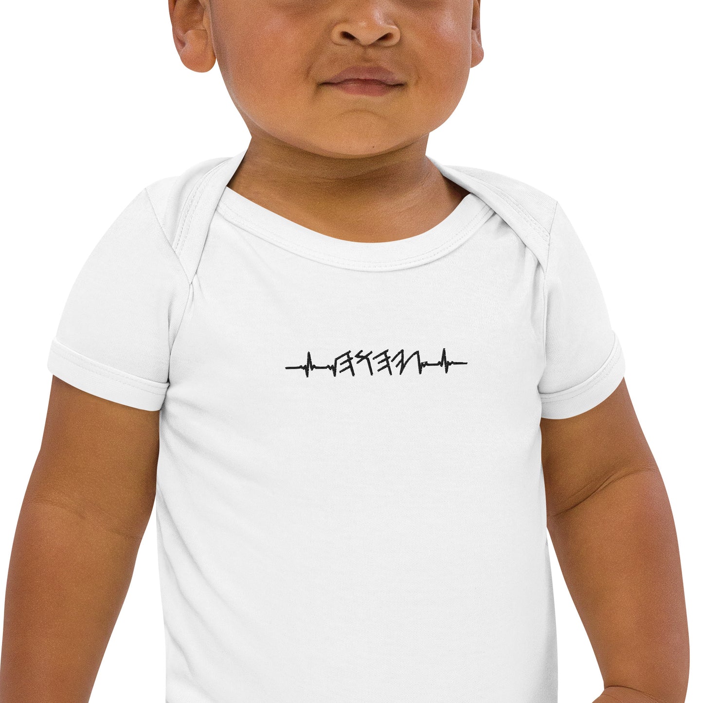 Rhythm of the Heart YHWH | Organic Cotton Onesie | Black Embroidery