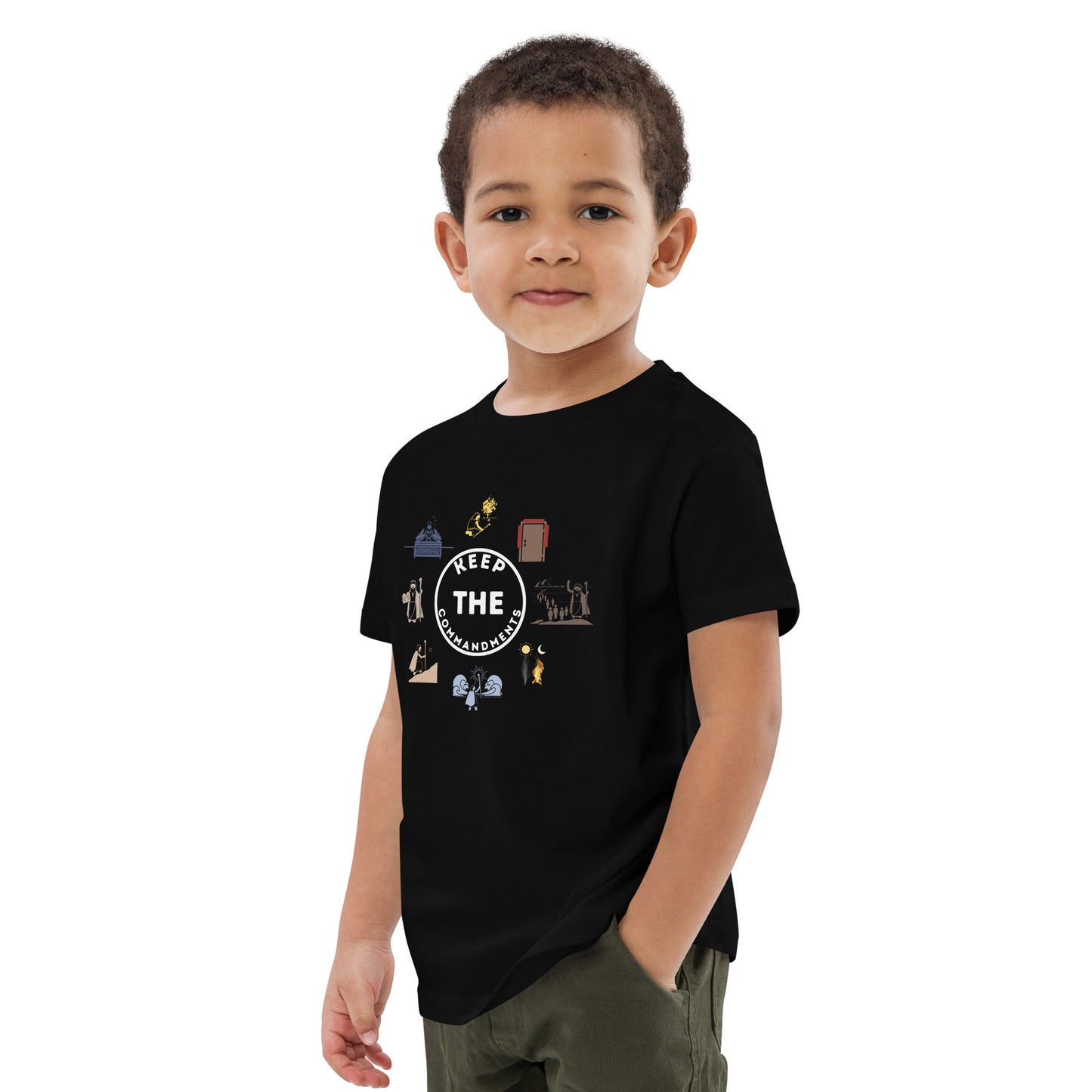 Keep the Commandments | Unisex Organic Cotton Kids T-Shirt | White Print