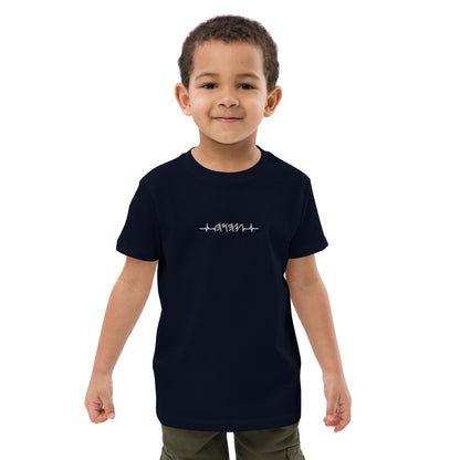 Rhythm of the Heart | Organic Cotton Kids T-Shirt | White Embroidery