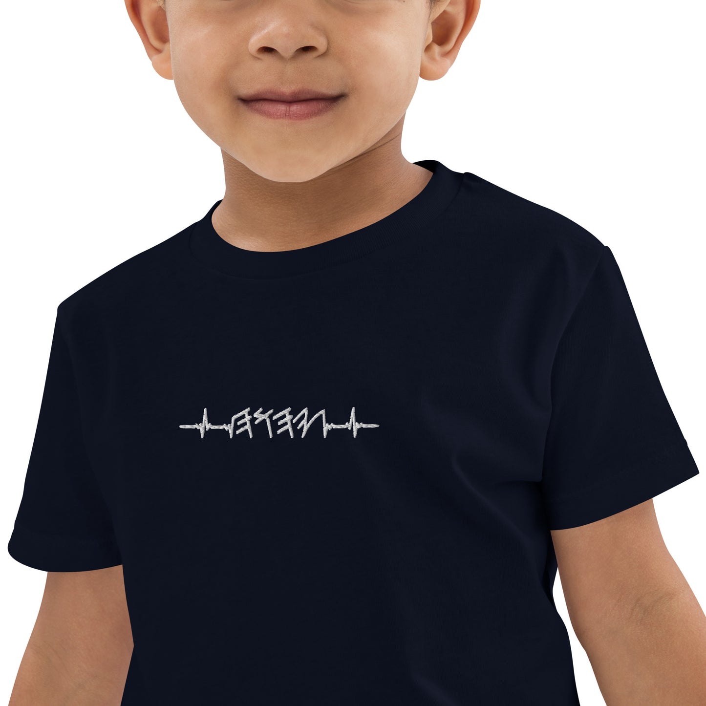 Rhythm of the Heart | Organic Cotton Kids T-Shirt | White Embroidery