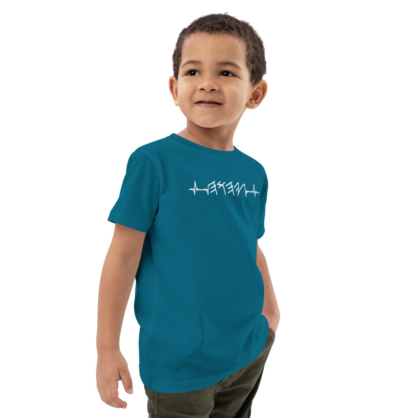 Rhythm of the Heart | Organic Cotton Kids T-Shirt | White Print