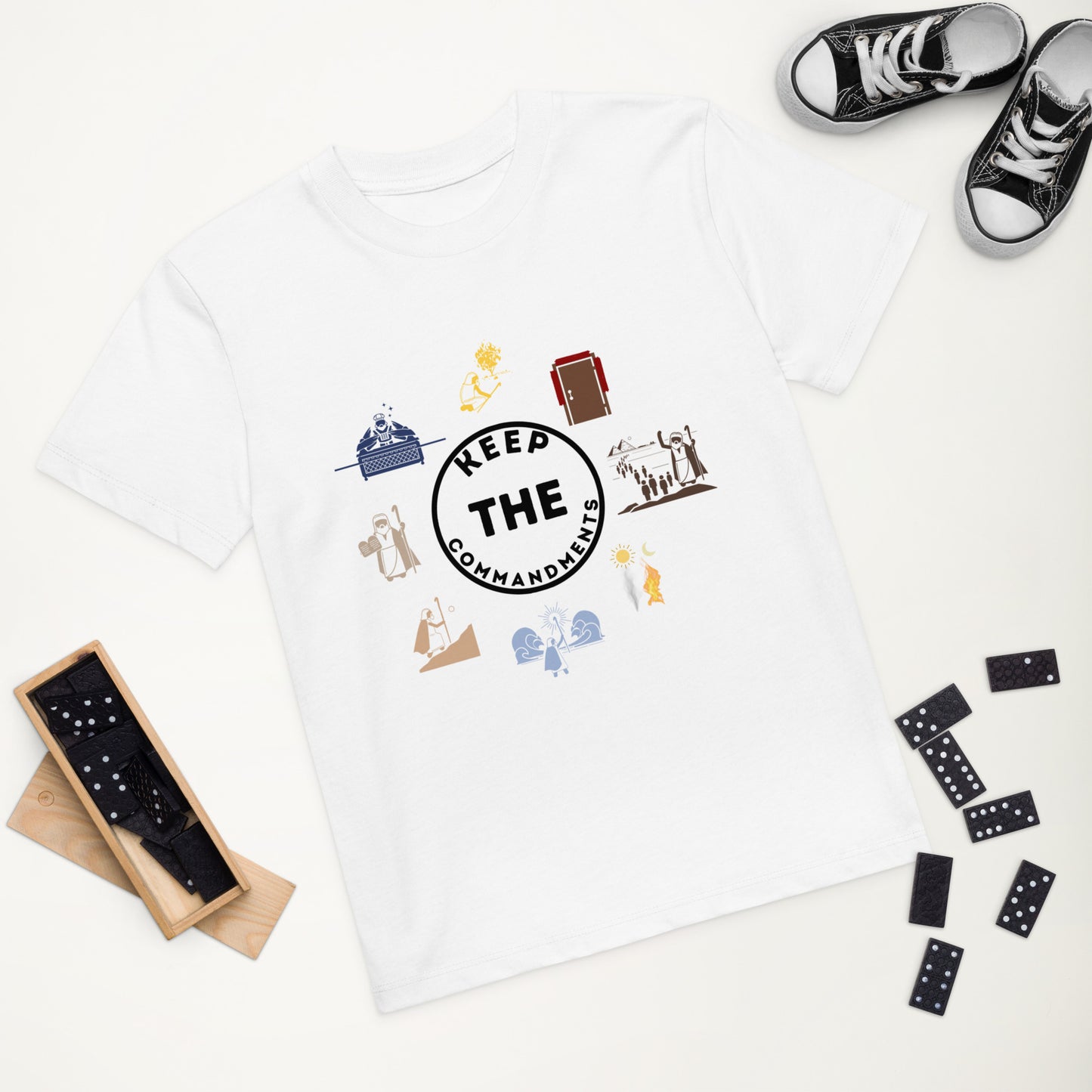 Keep the Commandments | Unisex Organic Cotton Kids T-Shirt | Black Print