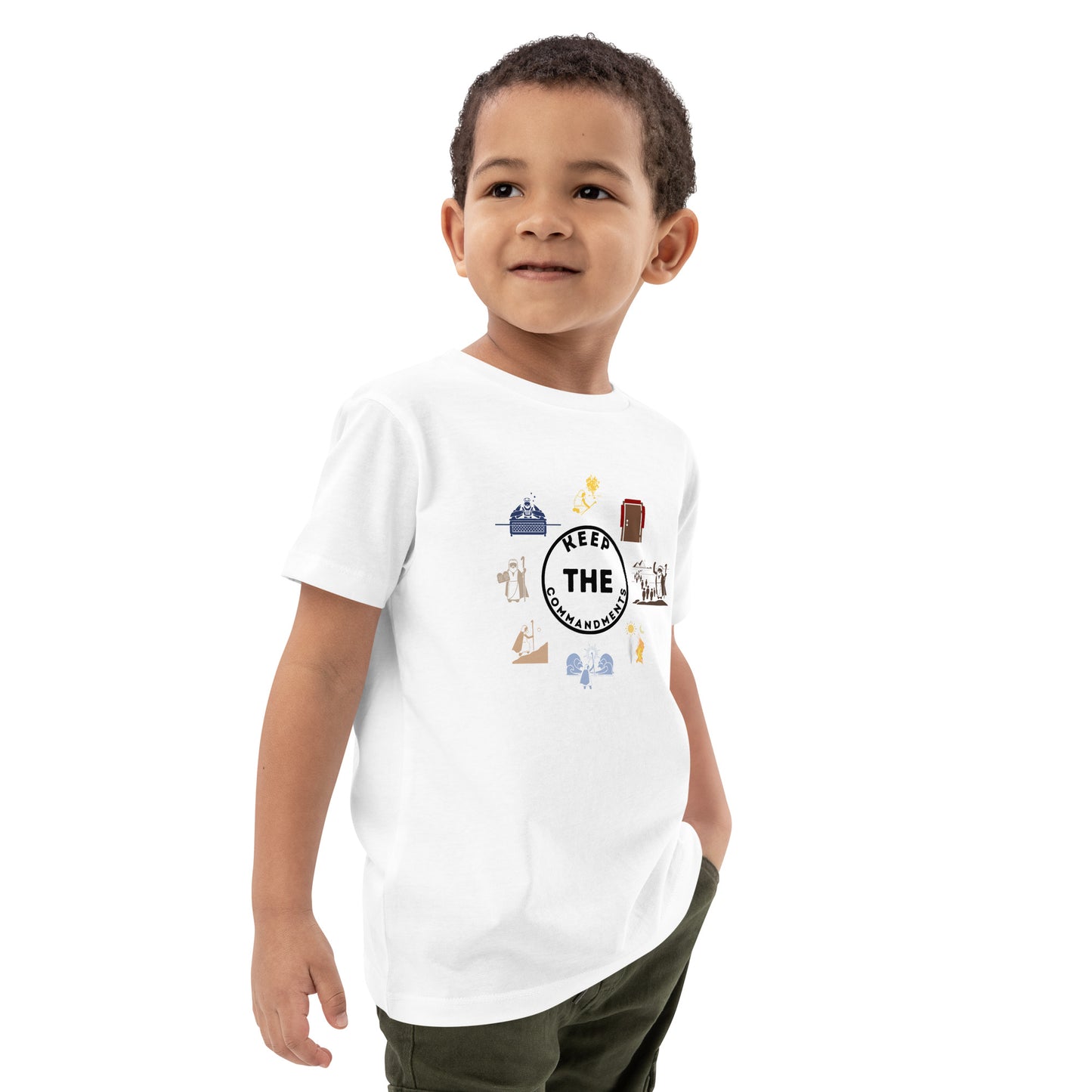 Keep the Commandments | Unisex Organic Cotton Kids T-Shirt | Black Print