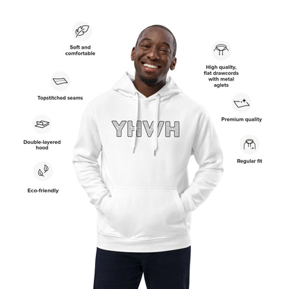 YHWH Names and Titles | Unisex Premium Eco Hoodie | Black Print | Organic*