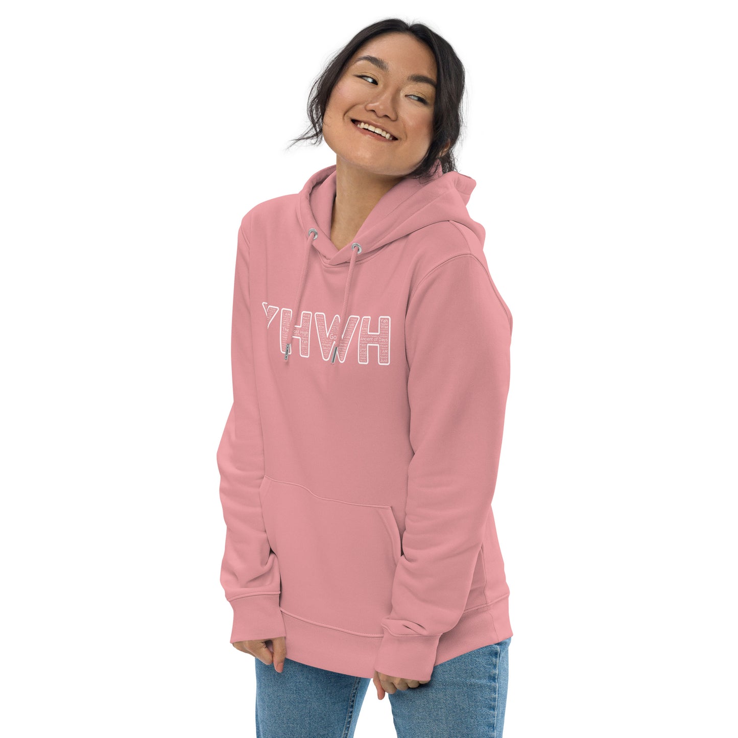 YHWH Names and Titles | Unisex Eco Hoodie | *Organic | White Print