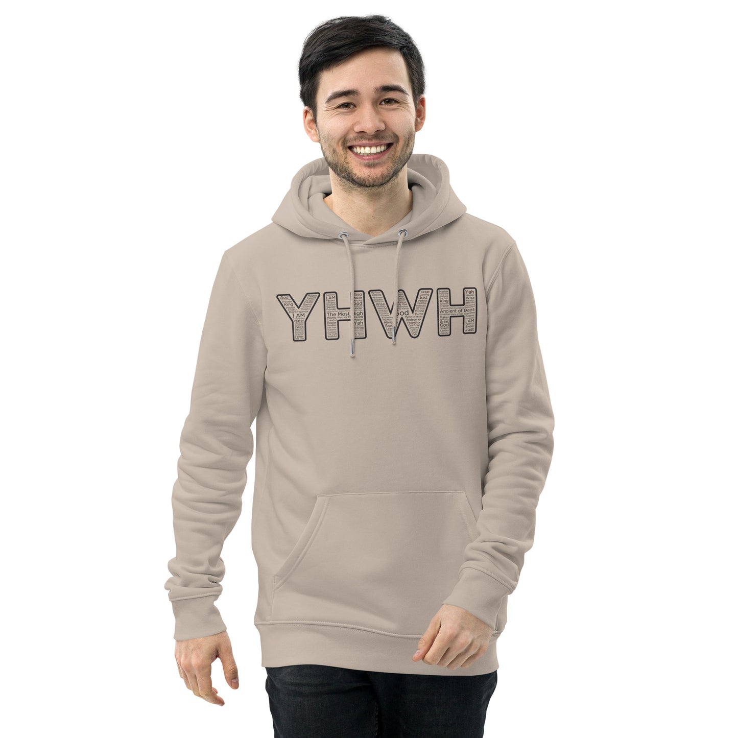 YHWH Names and Titles | Unisex Eco Hoodie | *Organic | Black Print