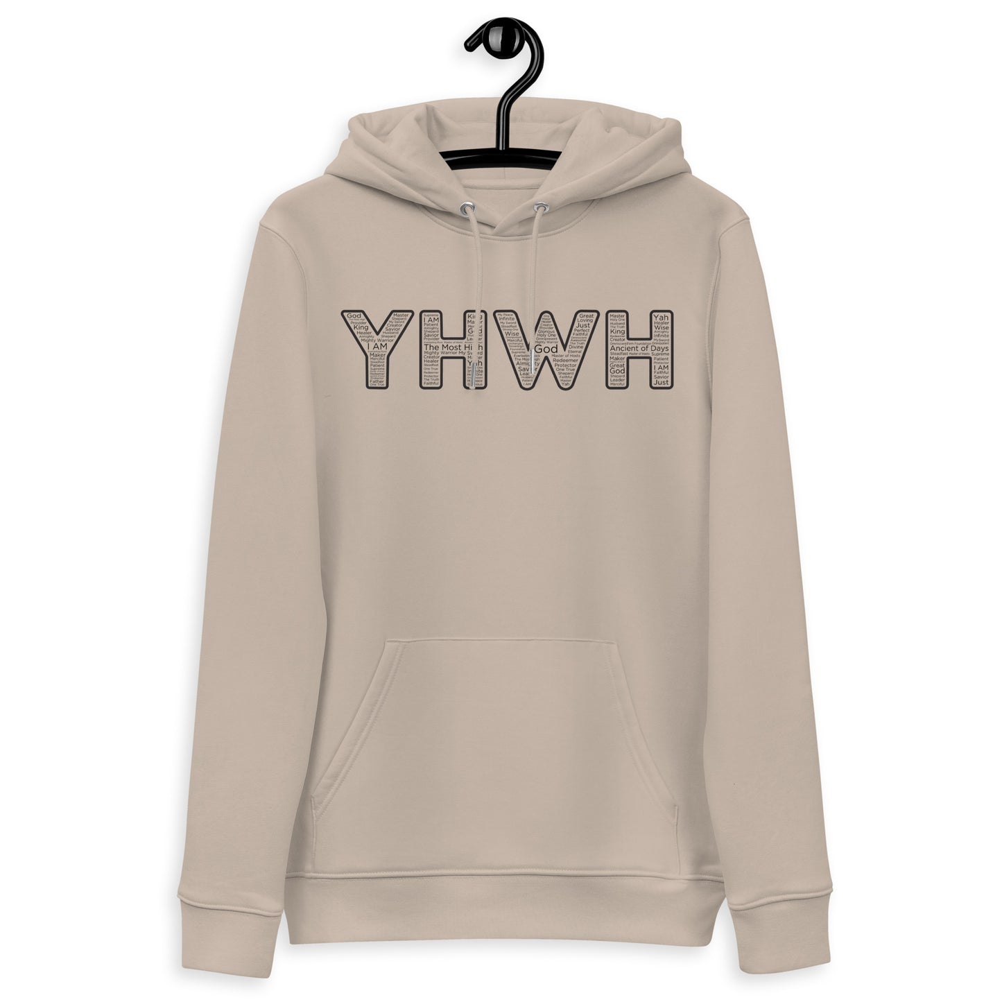 YHWH Names and Titles | Unisex Eco Hoodie | *Organic | Black Print