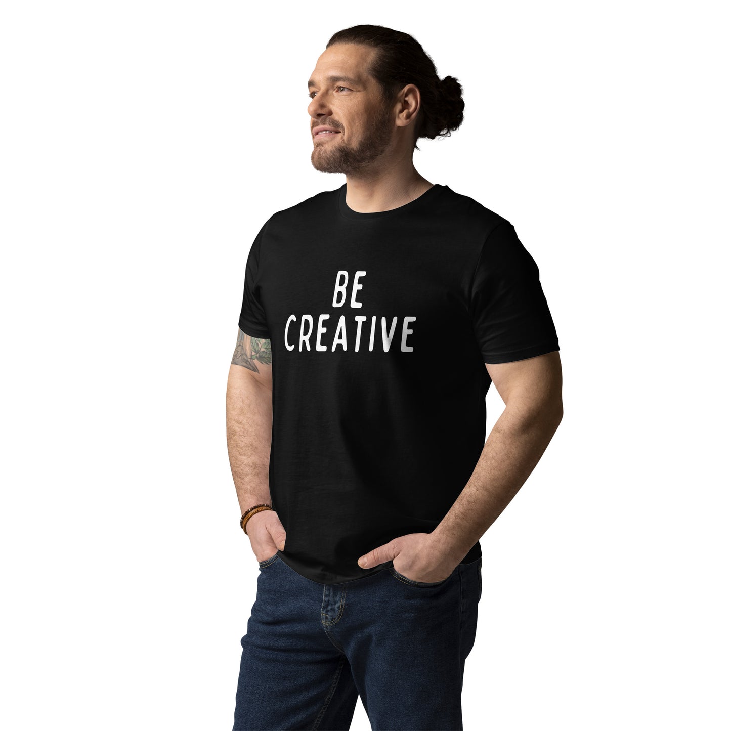 Be Creative | Unisex Organic Cotton T-Shirt | White Print