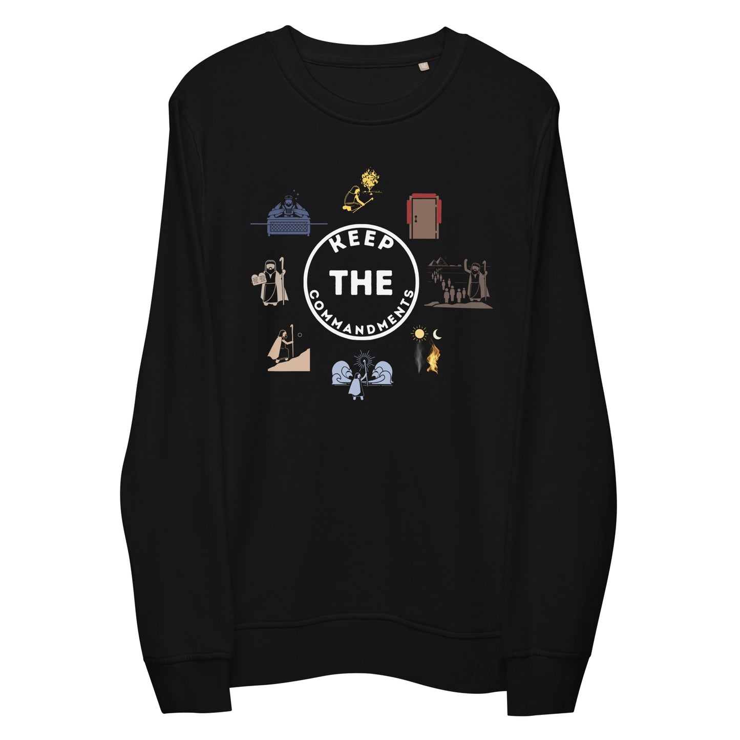 Keep The Commandments | Unisex Organic* Crewneck Sweatshirt | White Print