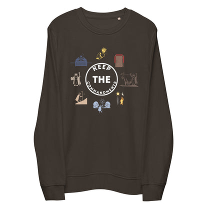 Keep The Commandments | Unisex Organic* Crewneck Sweatshirt | White Print