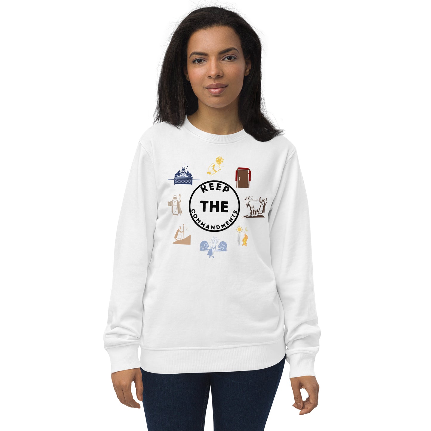 Keep The Commandments | Unisex Organic* Crewneck Sweatshirt | Black Print