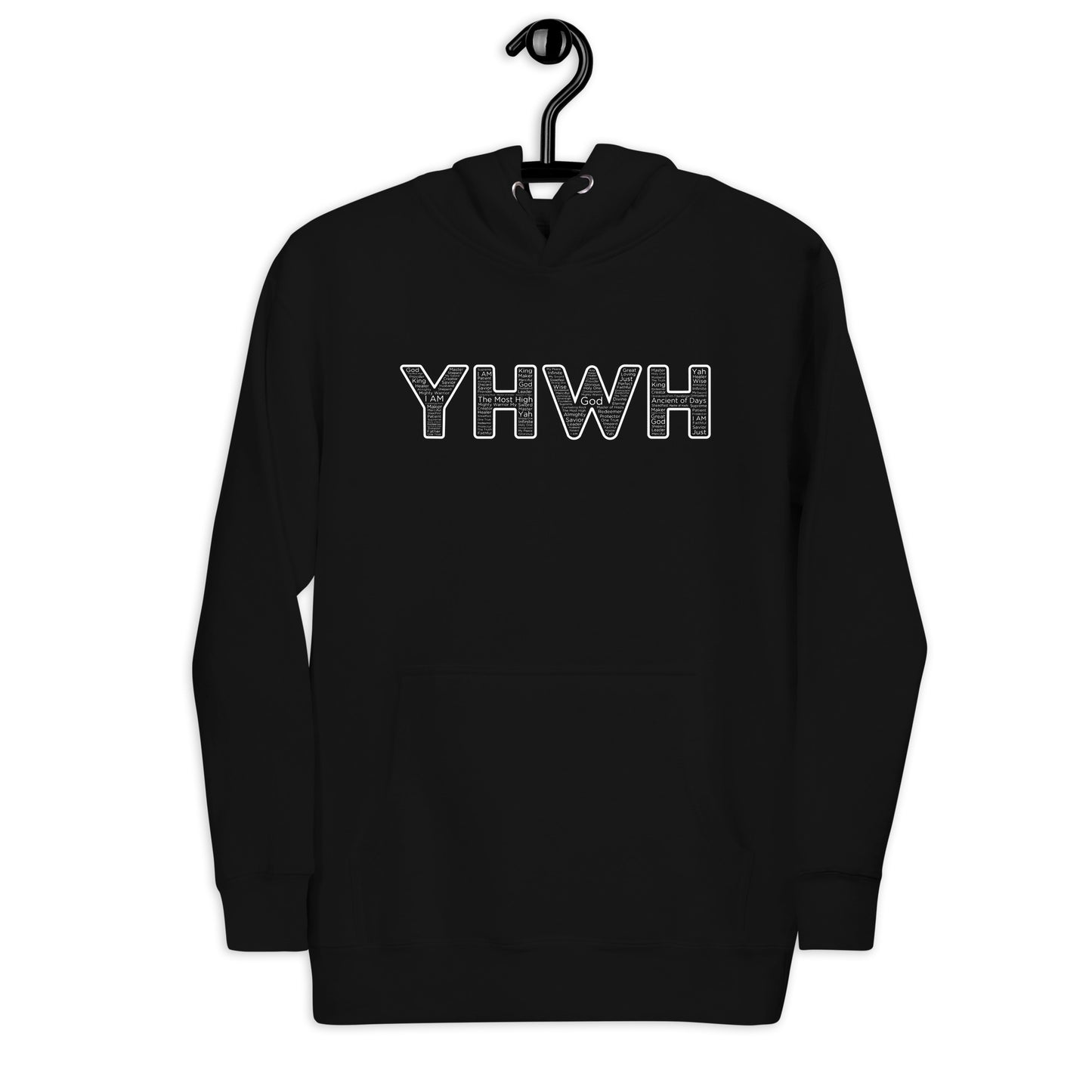 YHWH Names and Titles | Unisex Hoodie | White Print