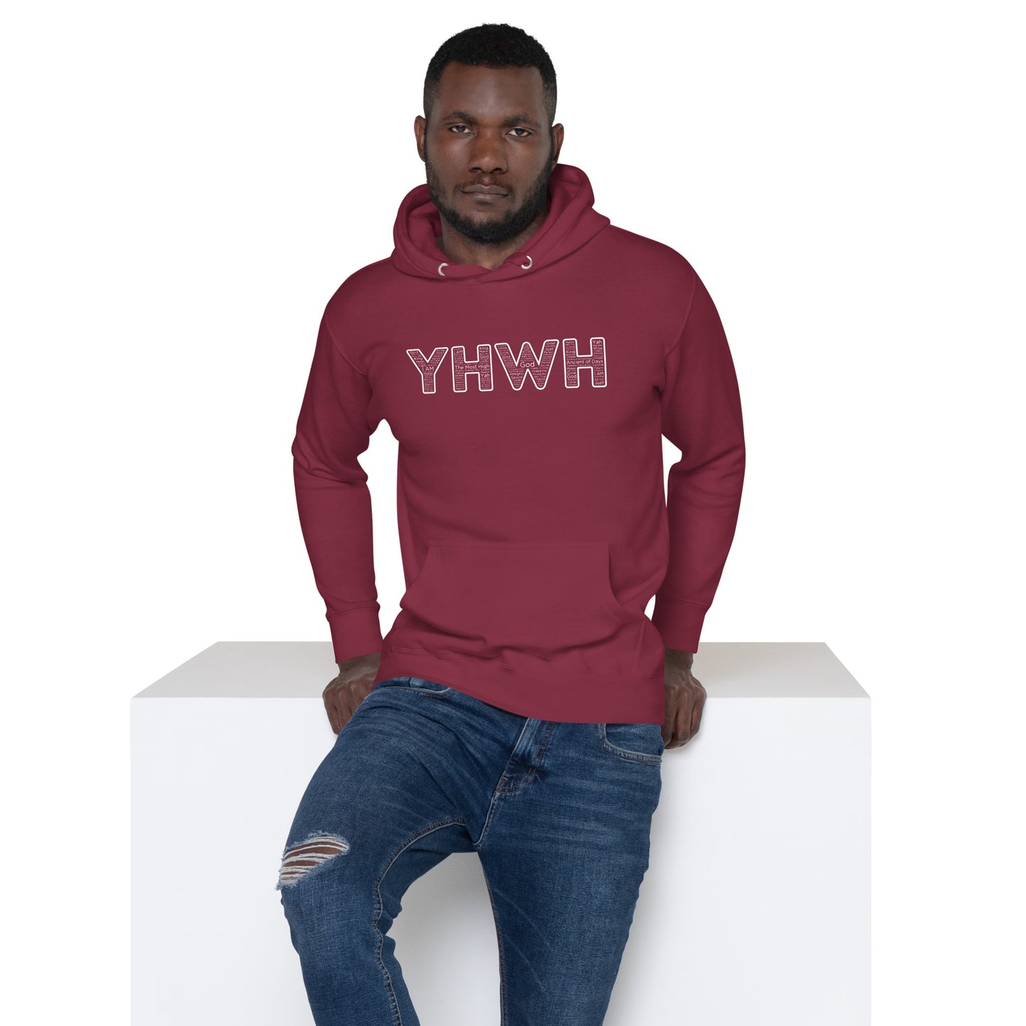 YHWH Names and Titles | Unisex Hoodie | White Print