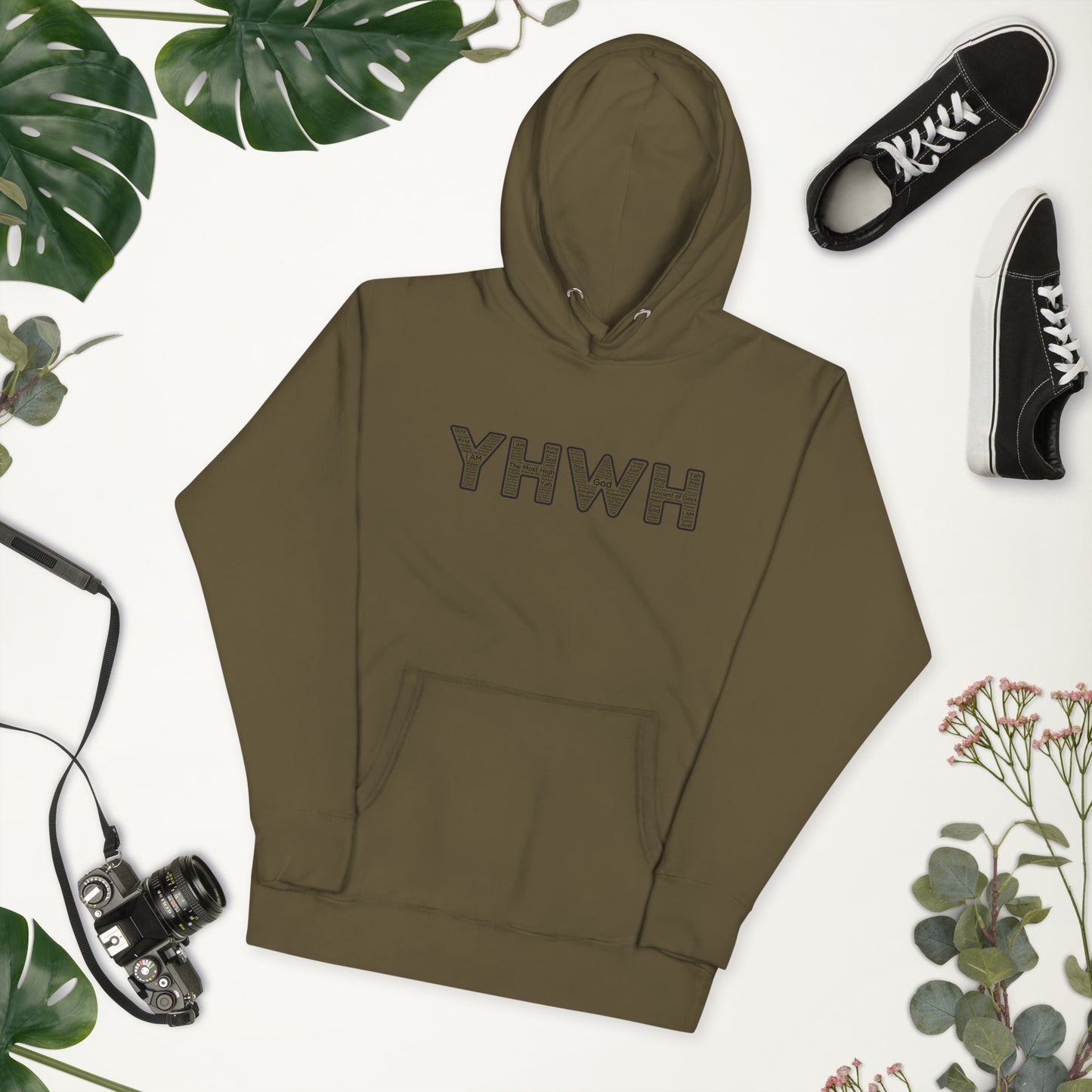 YHWH Names and Titles | Unisex Hoodie | Black Print