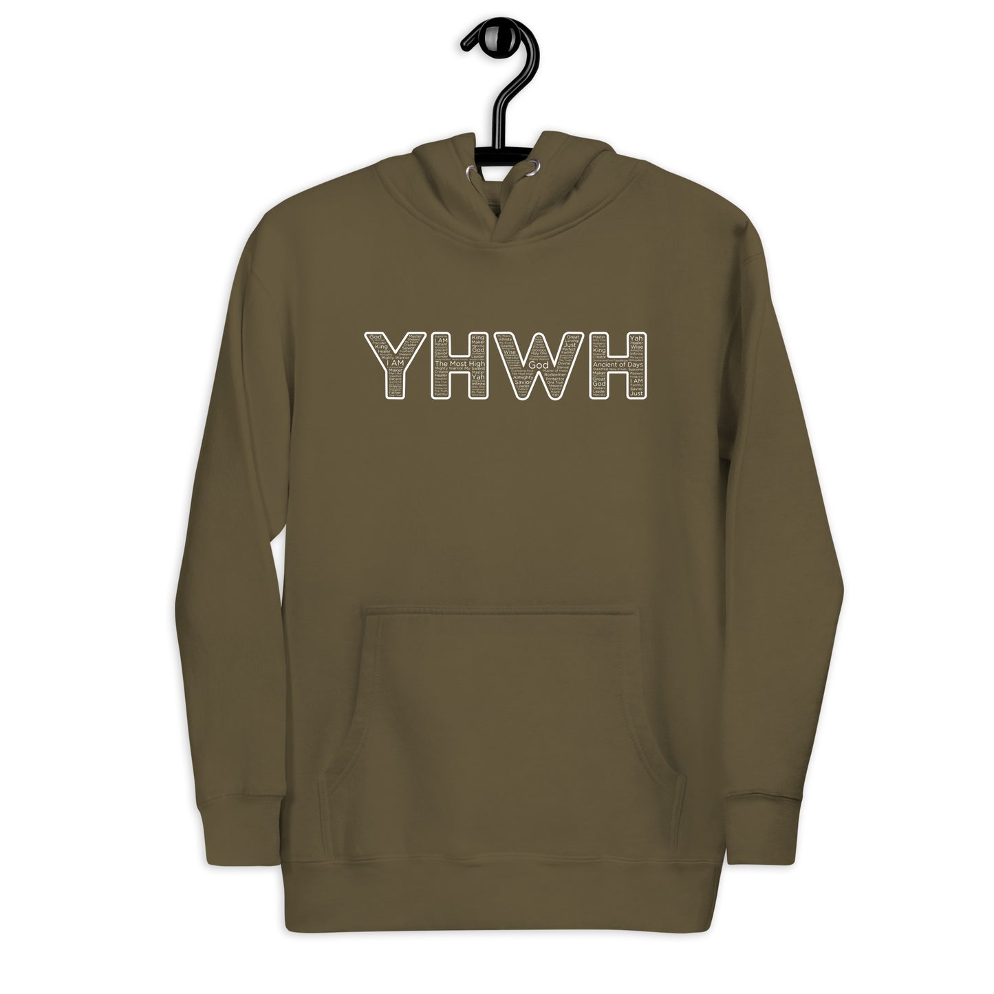 YHWH Names and Titles | Unisex Hoodie | White Print