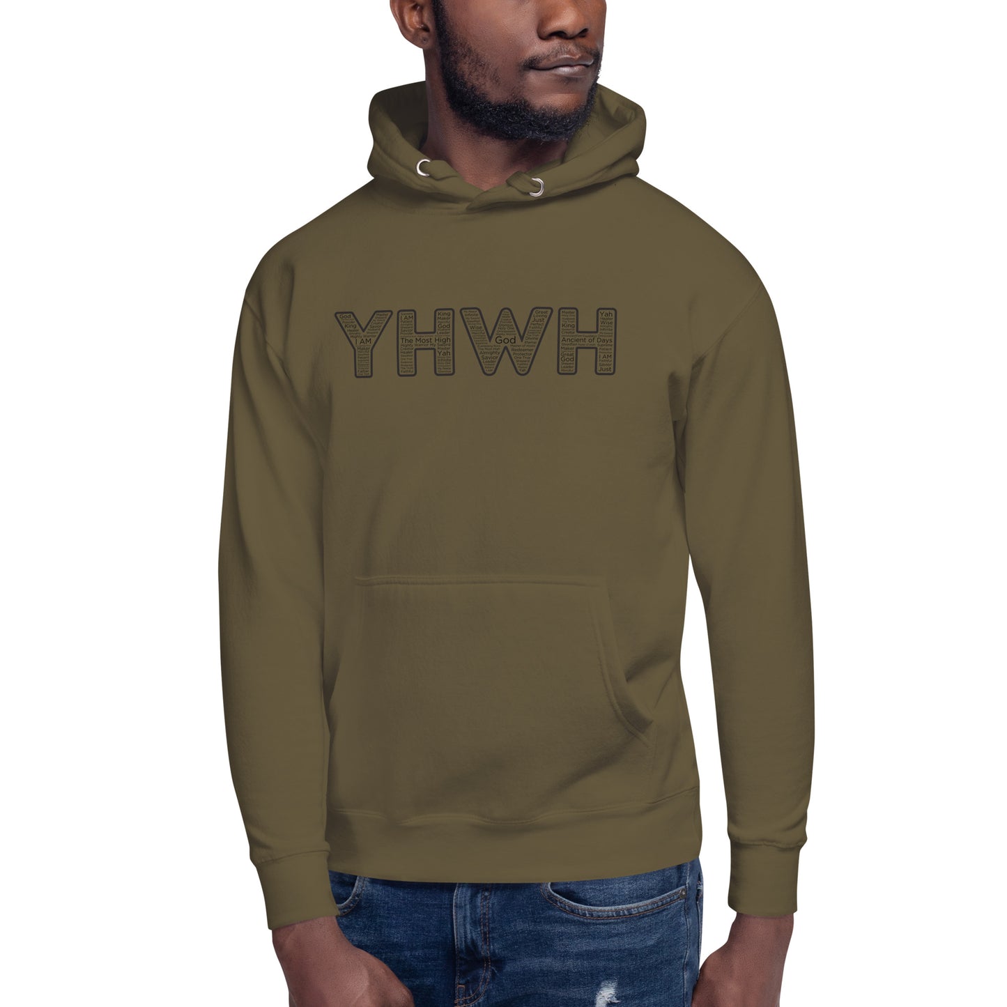 YHWH Names and Titles | Unisex Hoodie | Black Print