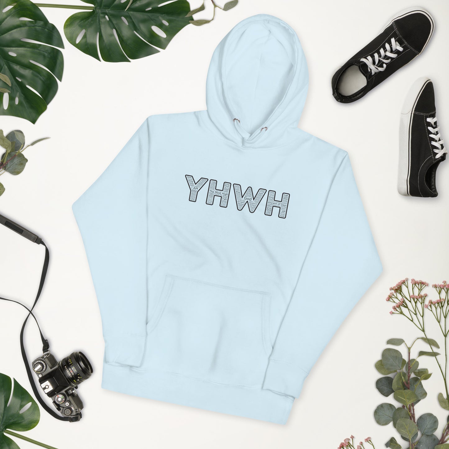 YHWH Names and Titles | Unisex Hoodie | Black Print