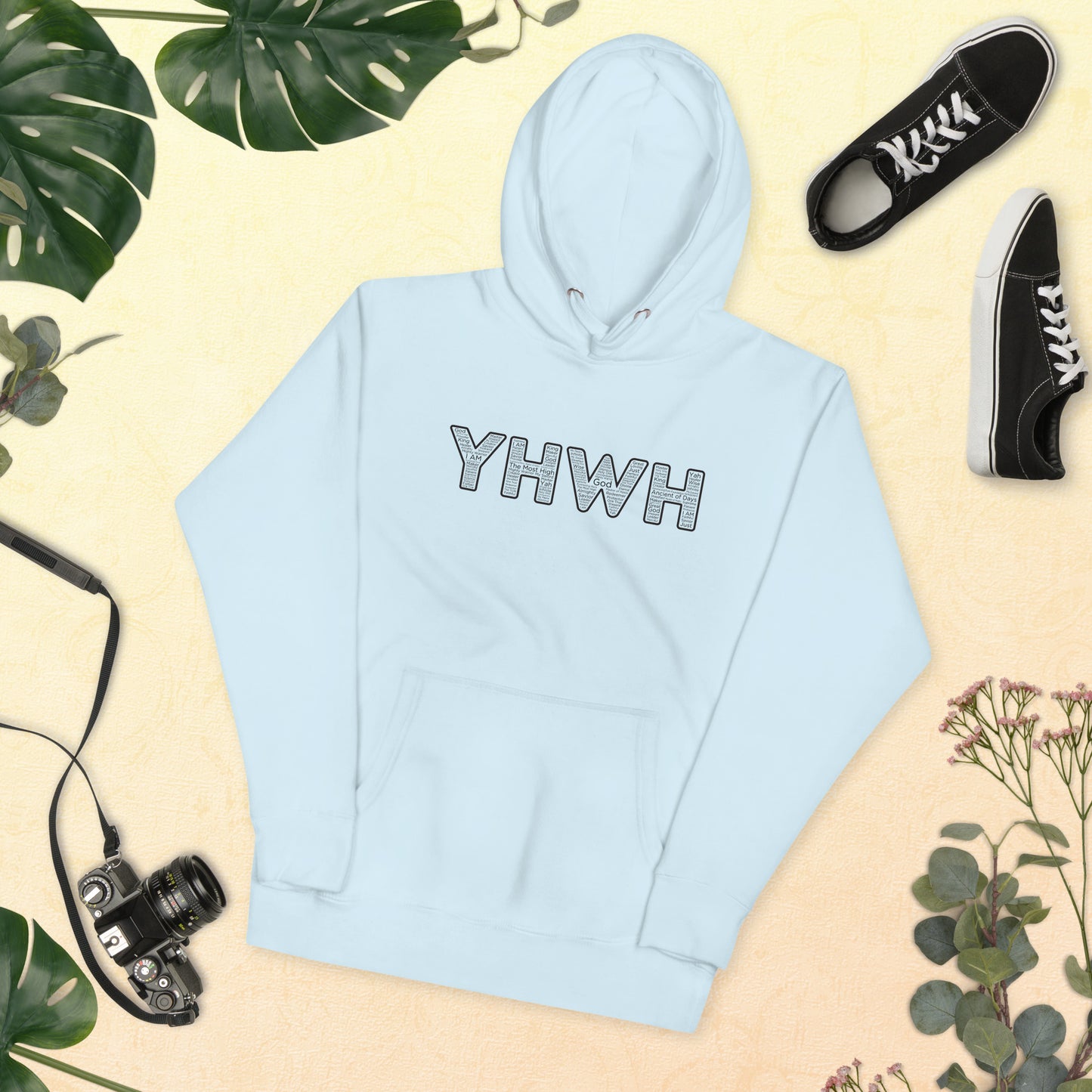 YHWH Names and Titles | Unisex Hoodie | Black Print