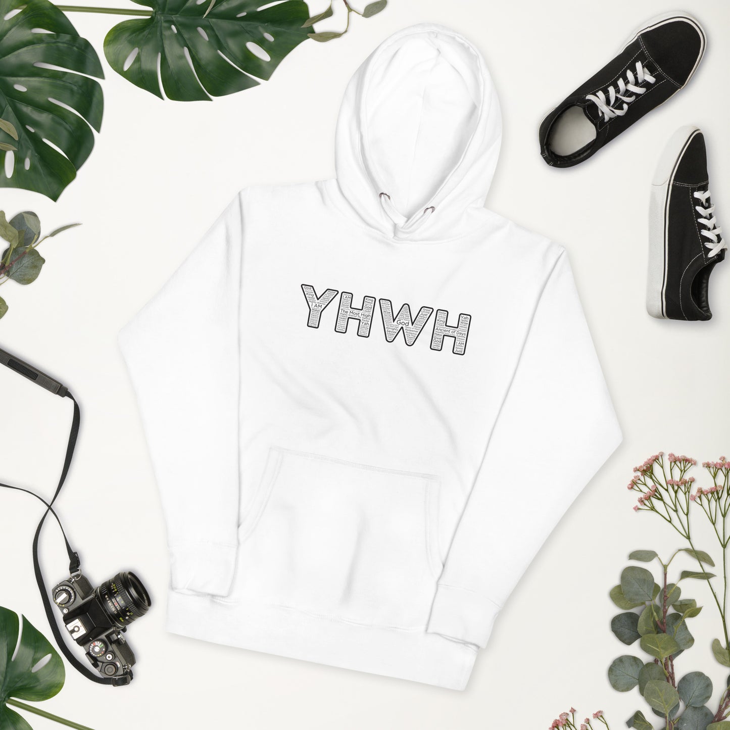 YHWH Names and Titles | Unisex Hoodie | Black Print