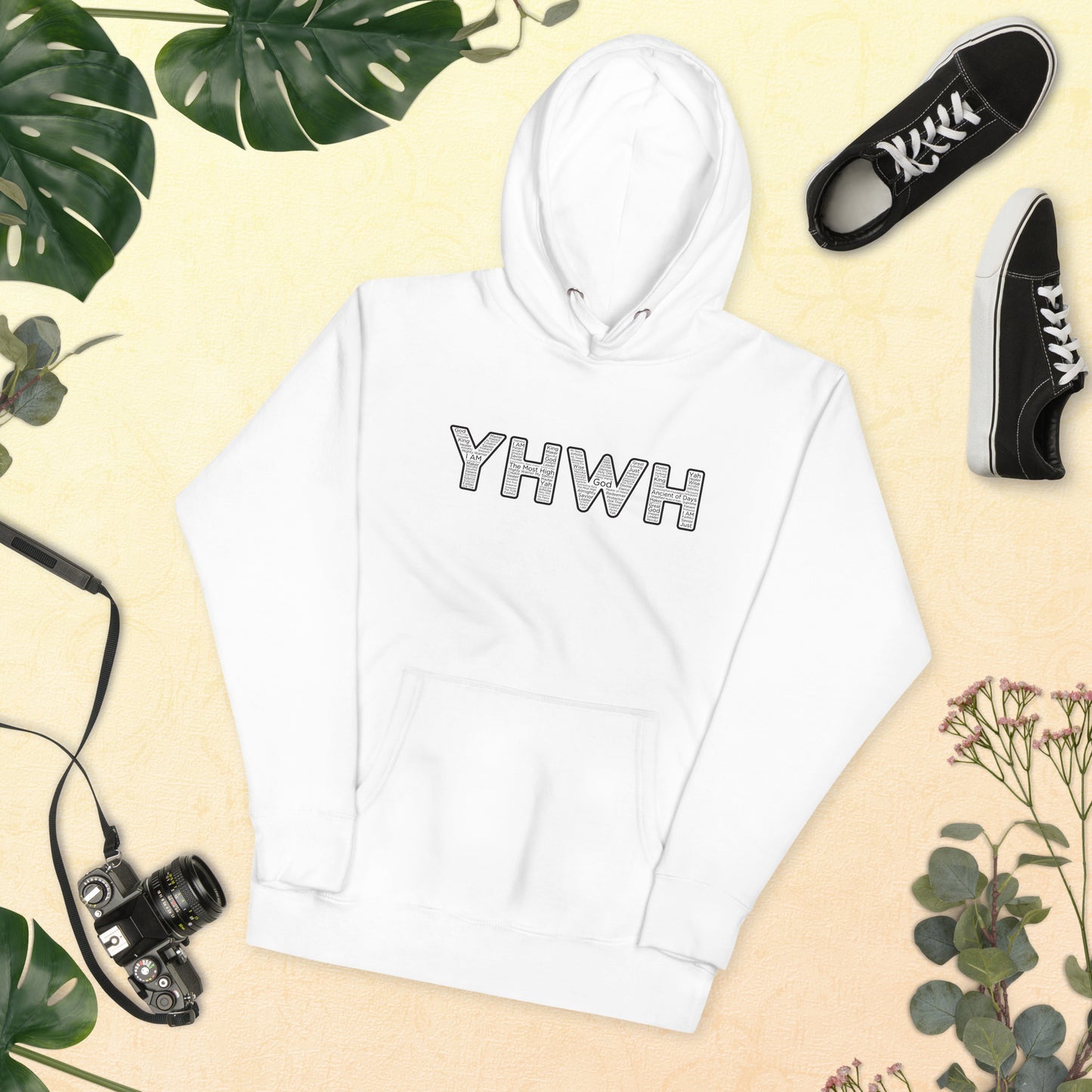 YHWH Names and Titles | Unisex Hoodie | Black Print