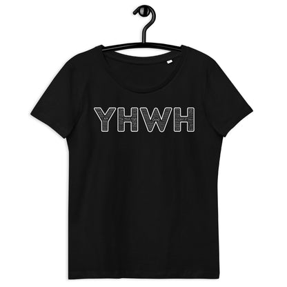 YHWH Names And Titles | Women's Fitted Eco Tee | White Print