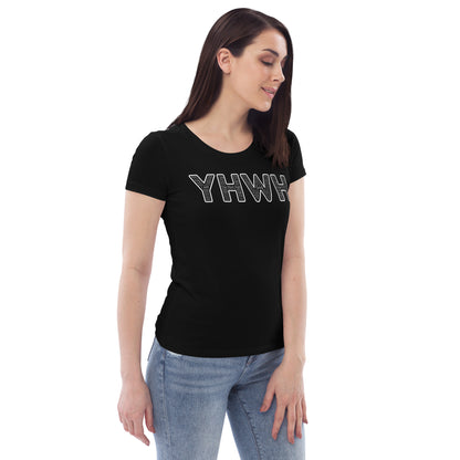 YHWH Names And Titles | Women's Fitted Eco Tee | White Print